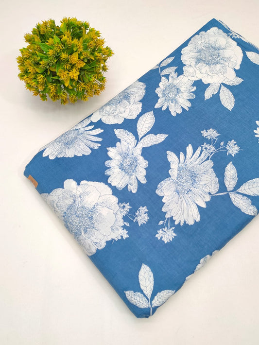 Cotton fabric dress material from sanganeri print with screen printing