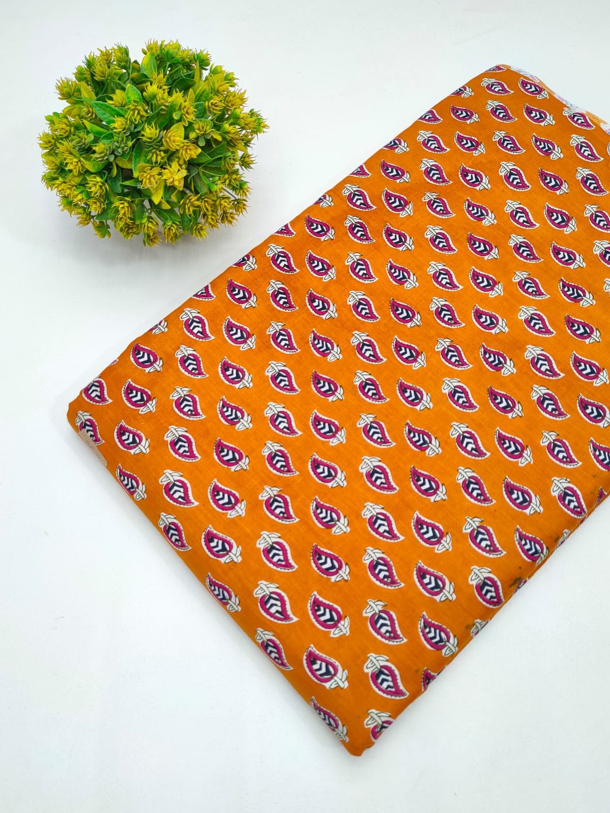 Cotton fabric dress material from sanganeri print with screen printing