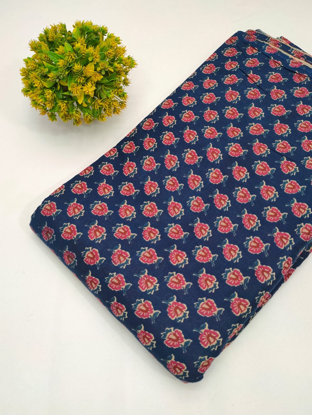 Cotton fabric dress material from sanganeri print with screen printing