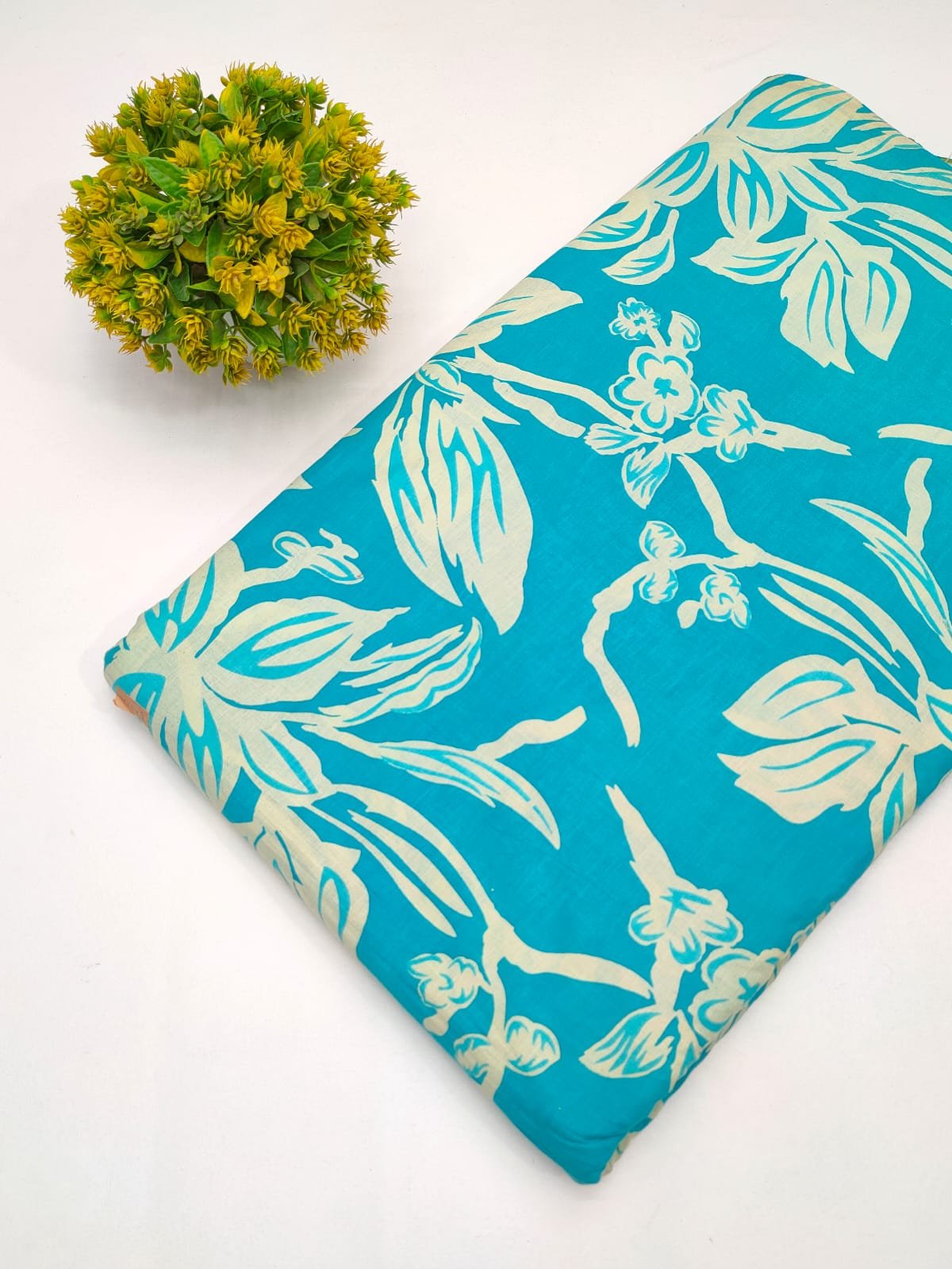Cotton fabric dress material from sanganeri print with screen printing