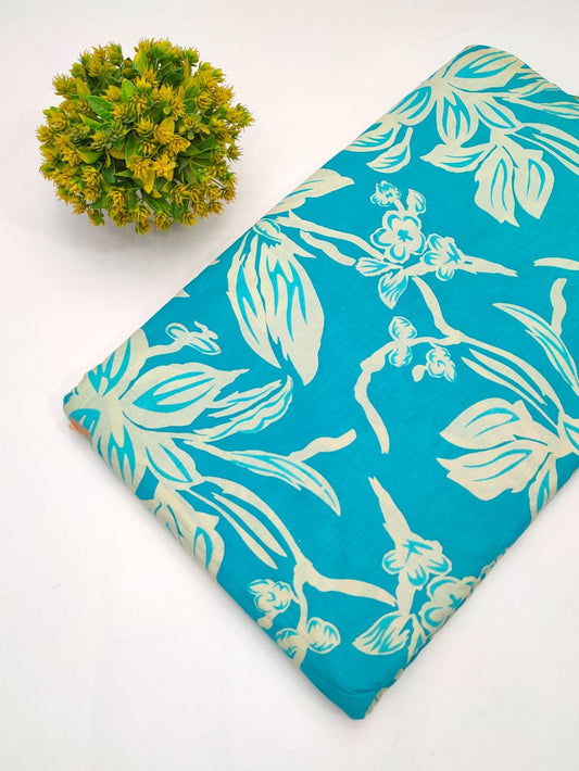 Cotton fabric dress material from sanganeri print with screen printing