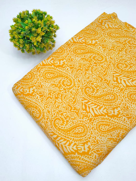 Cotton fabric dress material from sanganeri print with screen printing