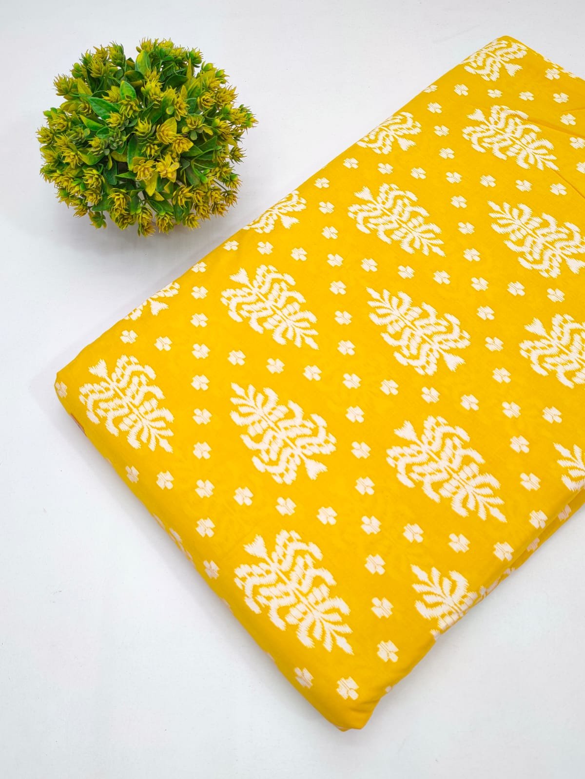 Cotton fabric dress material from sanganeri print with screen printing