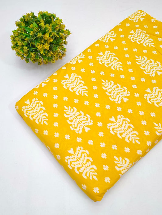 Cotton fabric dress material from sanganeri print with screen printing