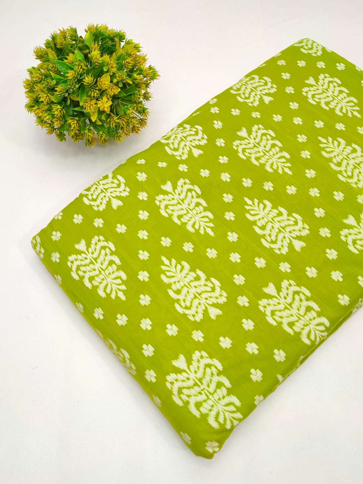 Cotton fabric dress material from sanganeri print with screen printing