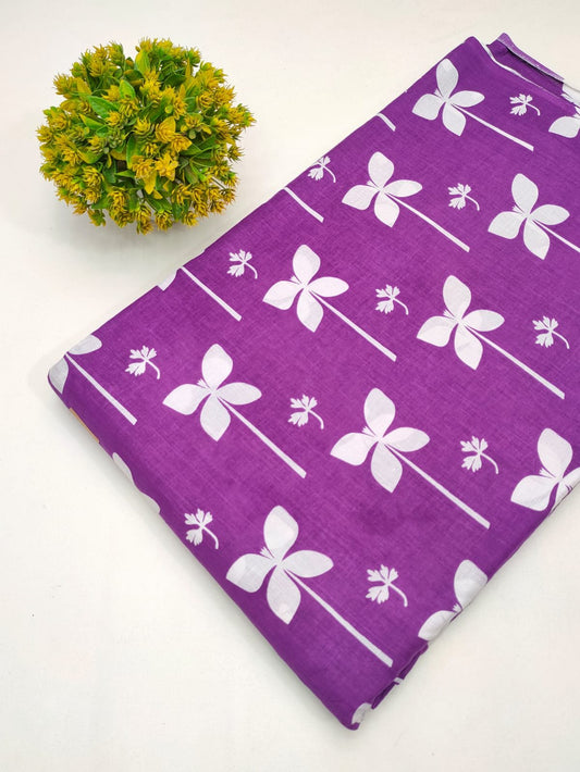 Cotton fabric dress material from sanganeri print with screen printing