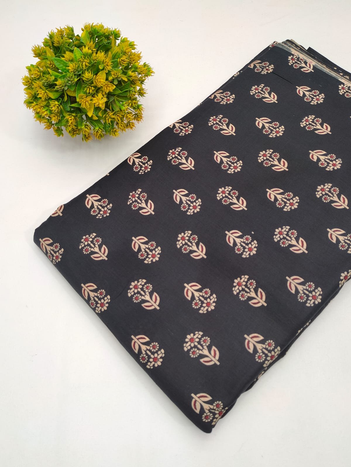 Cotton fabric dress material from sanganeri print with screen printing