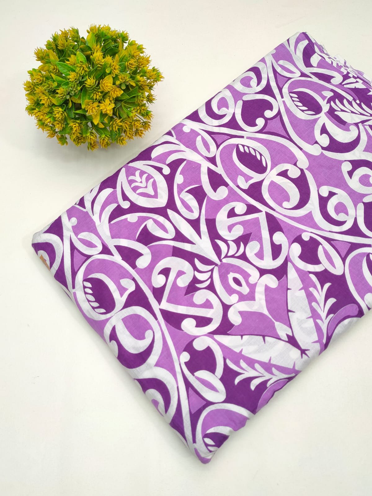 Cotton fabric dress material from sanganeri print with screen printing
