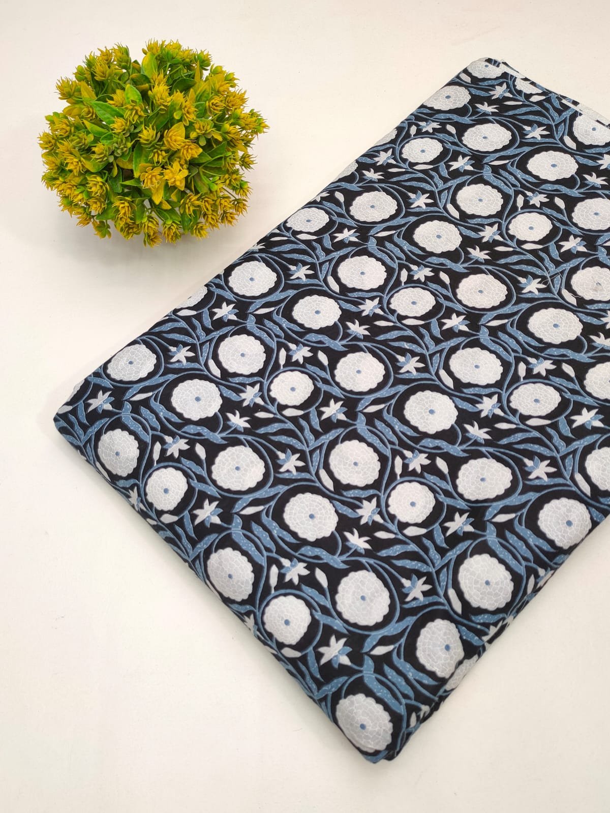 Cotton fabric dress material from sanganeri print with screen printing