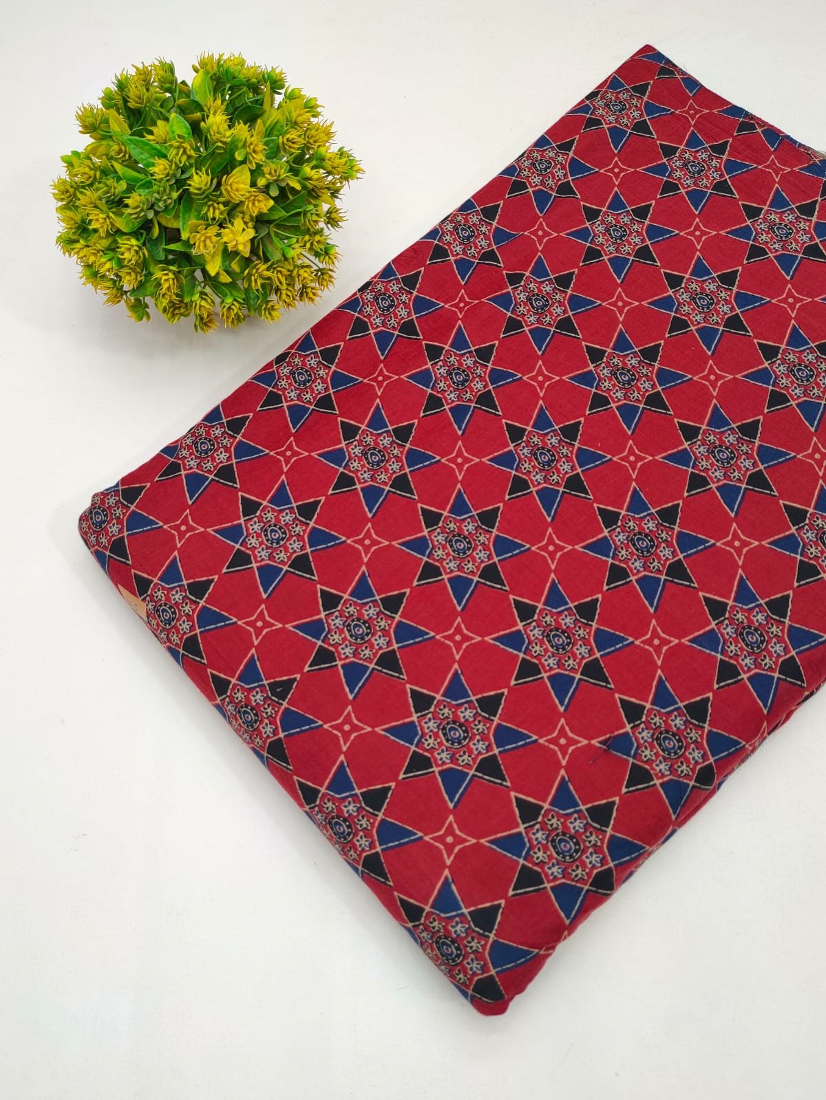 Cotton fabric dress material from sanganeri print with screen printing