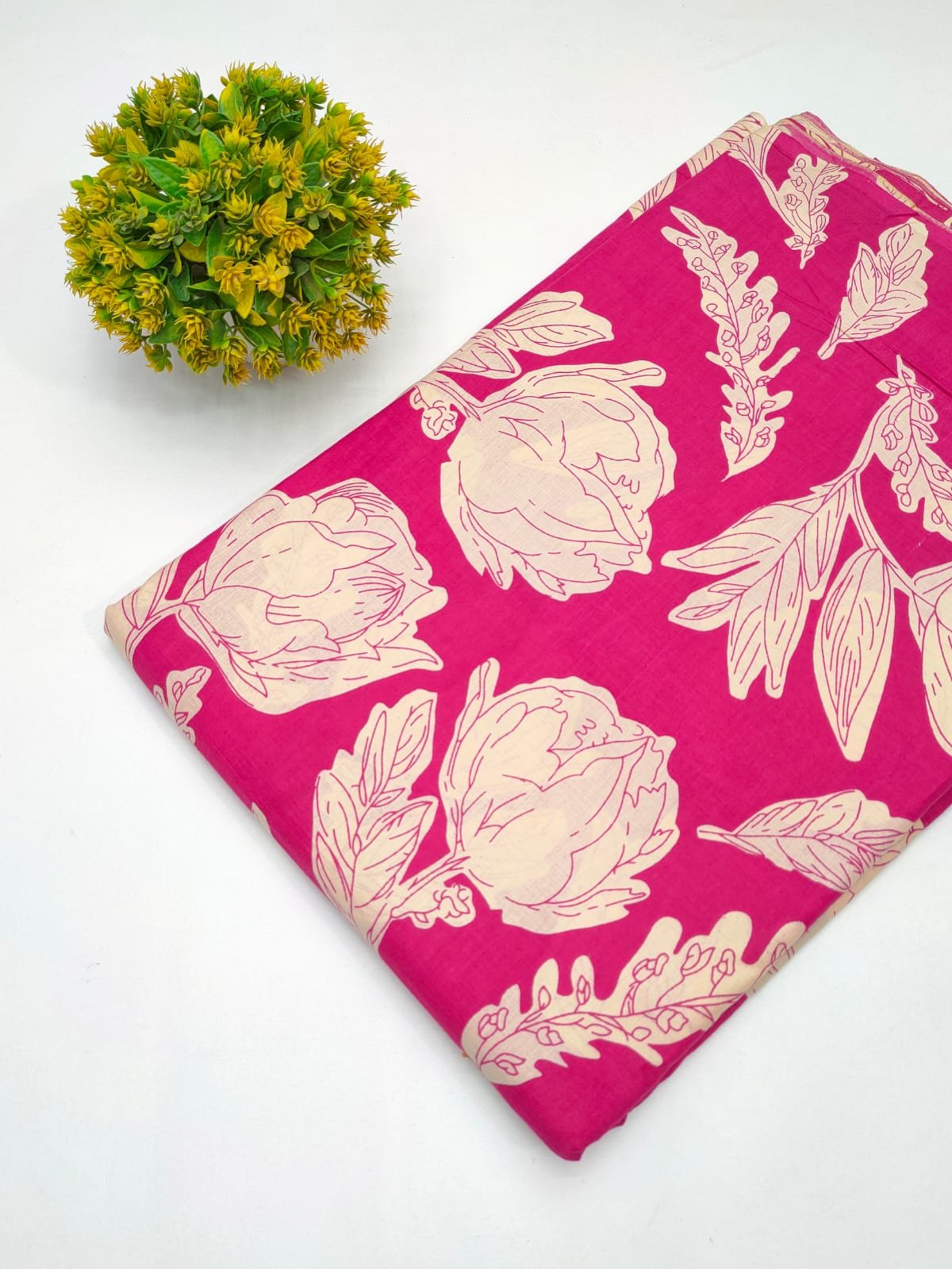 Cotton fabric dress material from sanganeri print with screen printing
