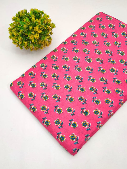 Cotton fabric dress material from sanganeri print with screen printing