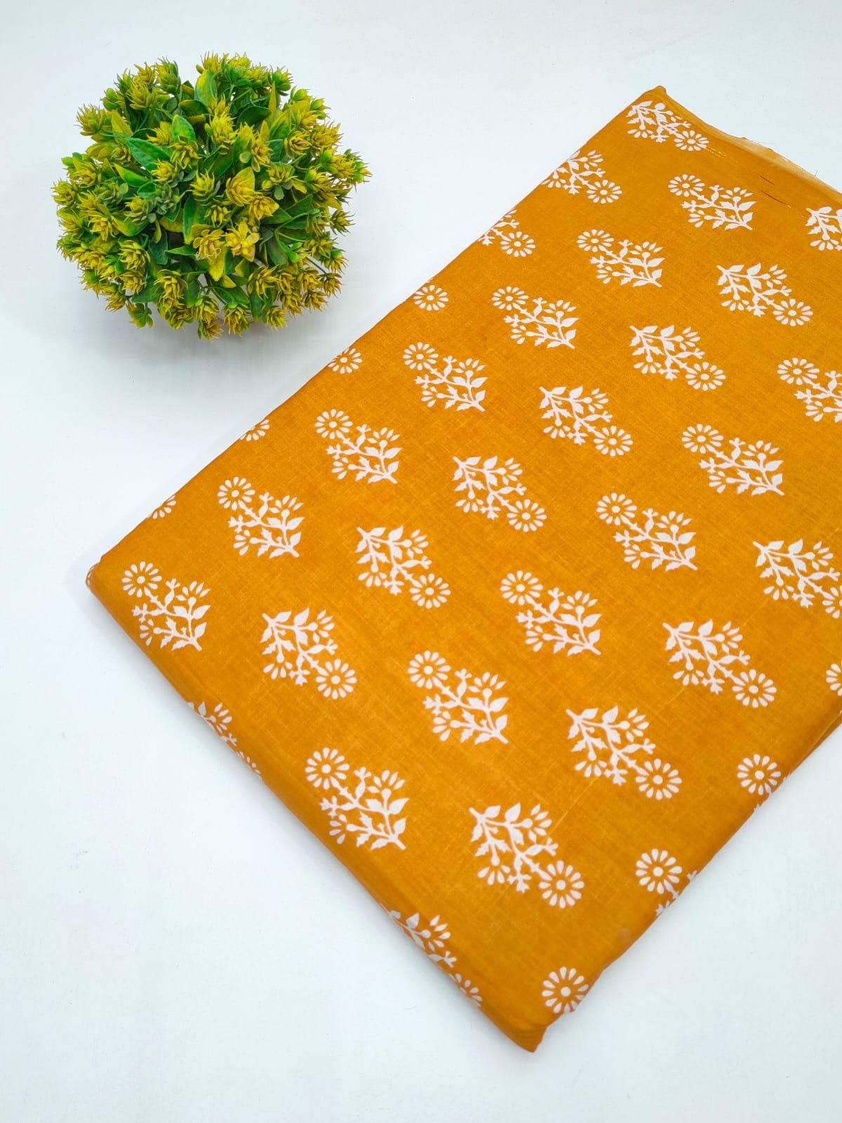 Cotton fabric dress material from sanganeri print with screen printing