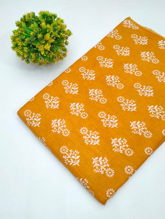 Cotton fabric dress material from sanganeri print with screen printing