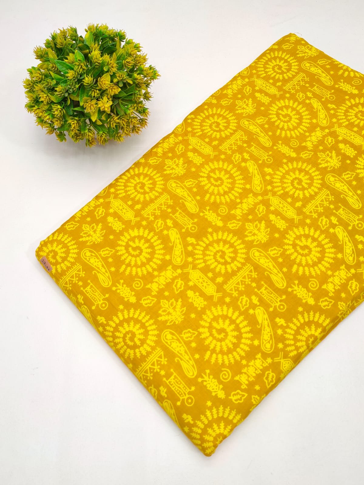 Cotton fabric dress material from sanganeri print with screen printing