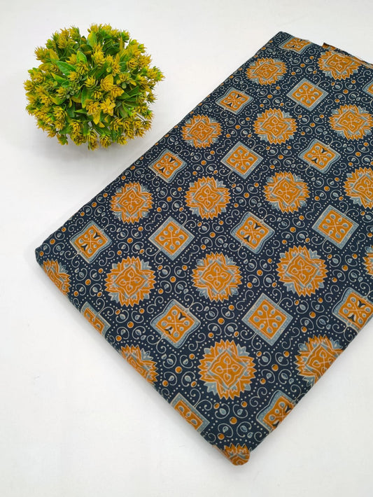 Cotton fabric dress material from sanganeri print with screen printing