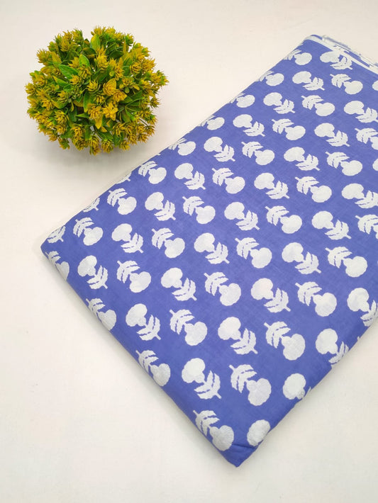 Cotton fabric dress material from sanganeri print with screen printing