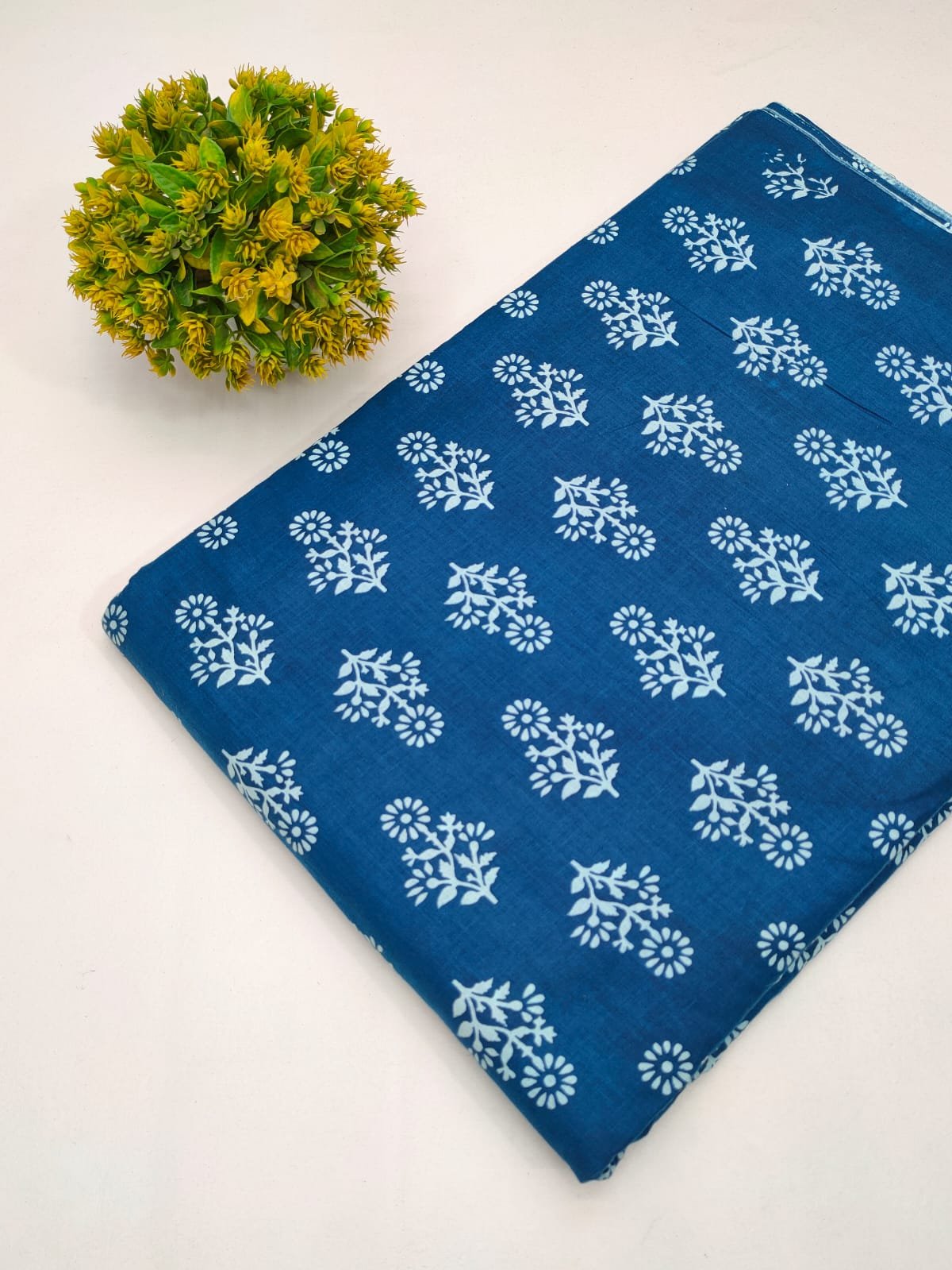 Cotton fabric dress material from sanganeri print with screen printing