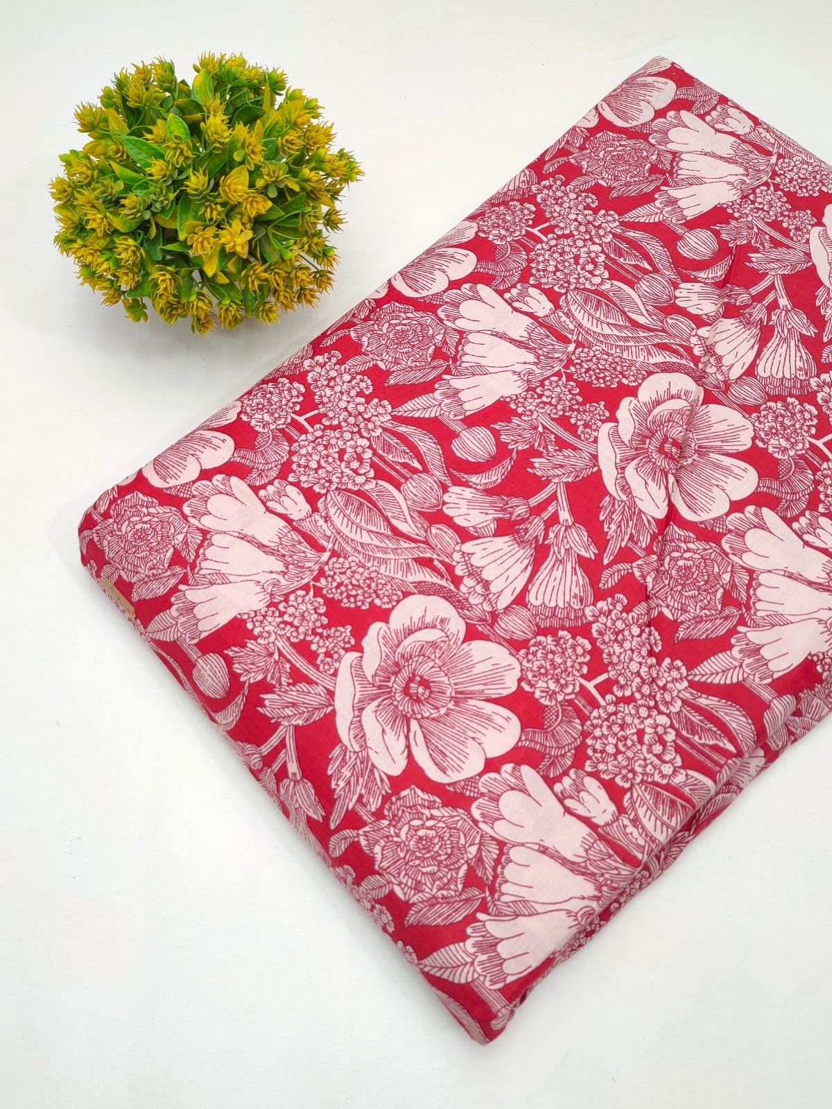 Cotton fabric dress material from sanganeri print with screen printing