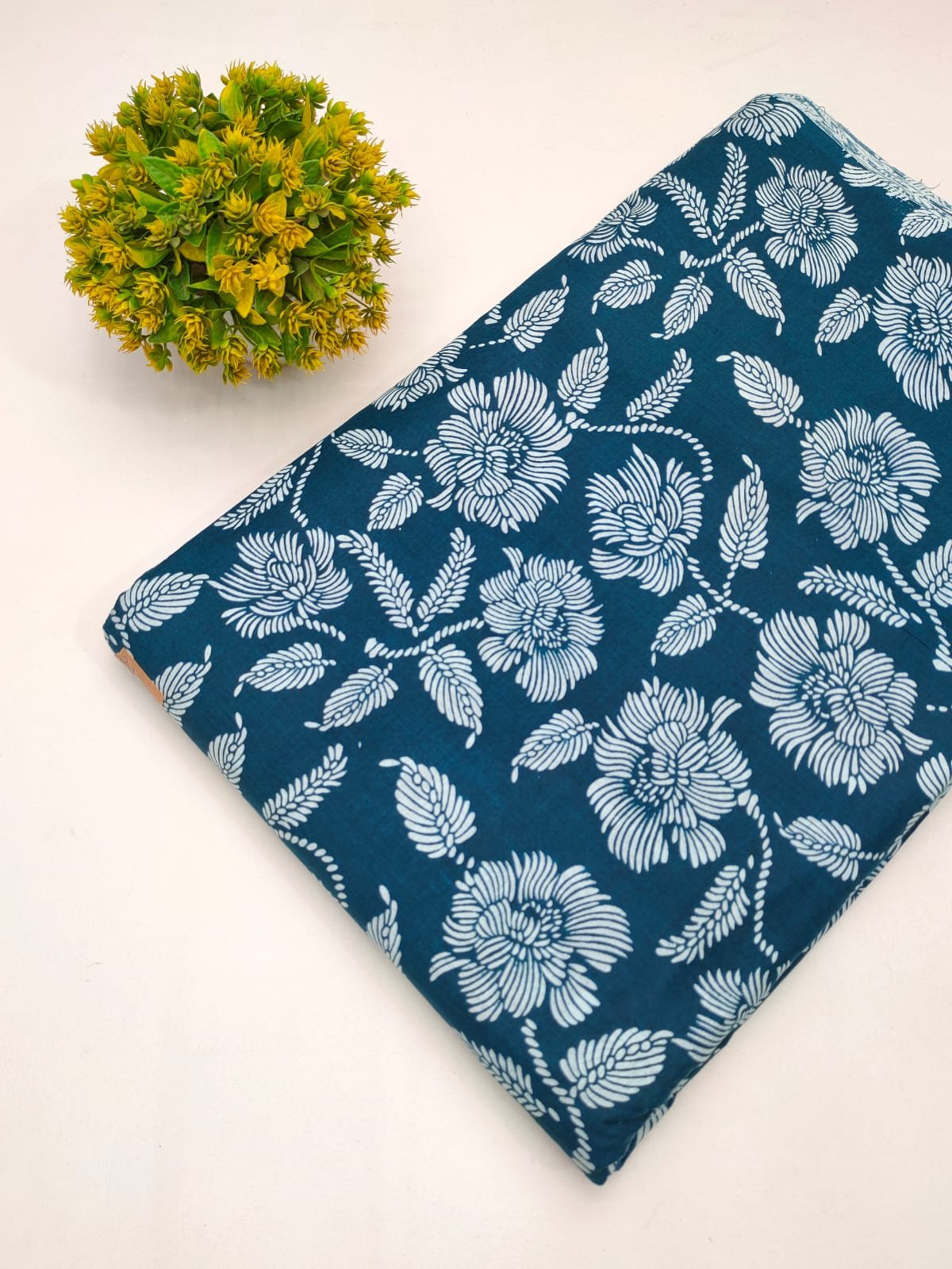 Cotton fabric dress material from sanganeri print with screen printing