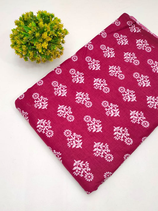 Cotton fabric dress material from sanganeri print with screen printing