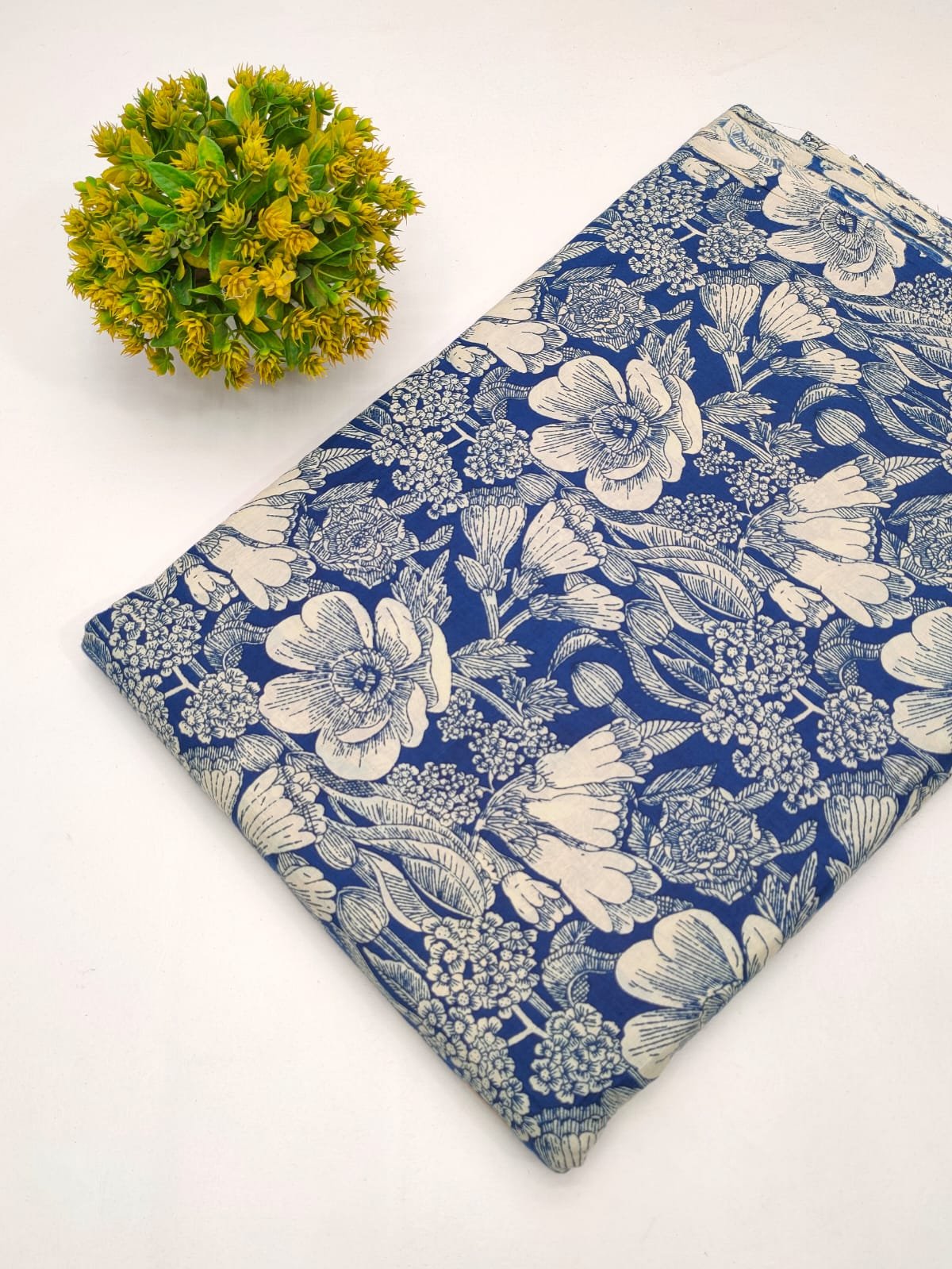 Cotton fabric dress material from sanganeri print with screen printing