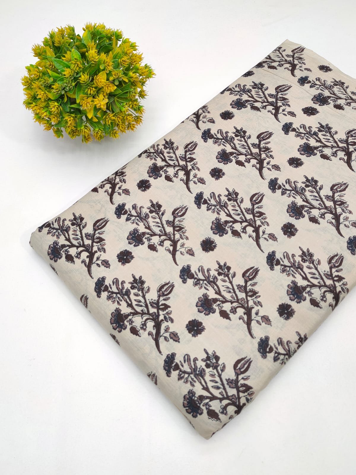 Cotton fabric dress material from sanganeri print with screen printing