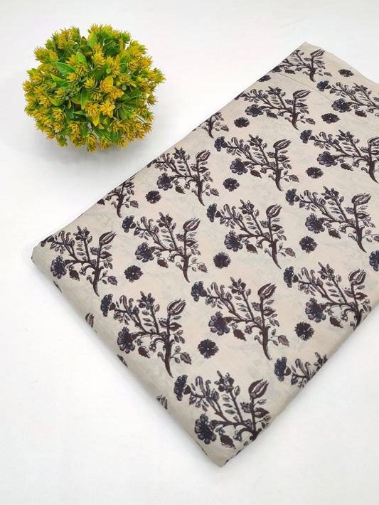Cotton fabric dress material from sanganeri print with screen printing