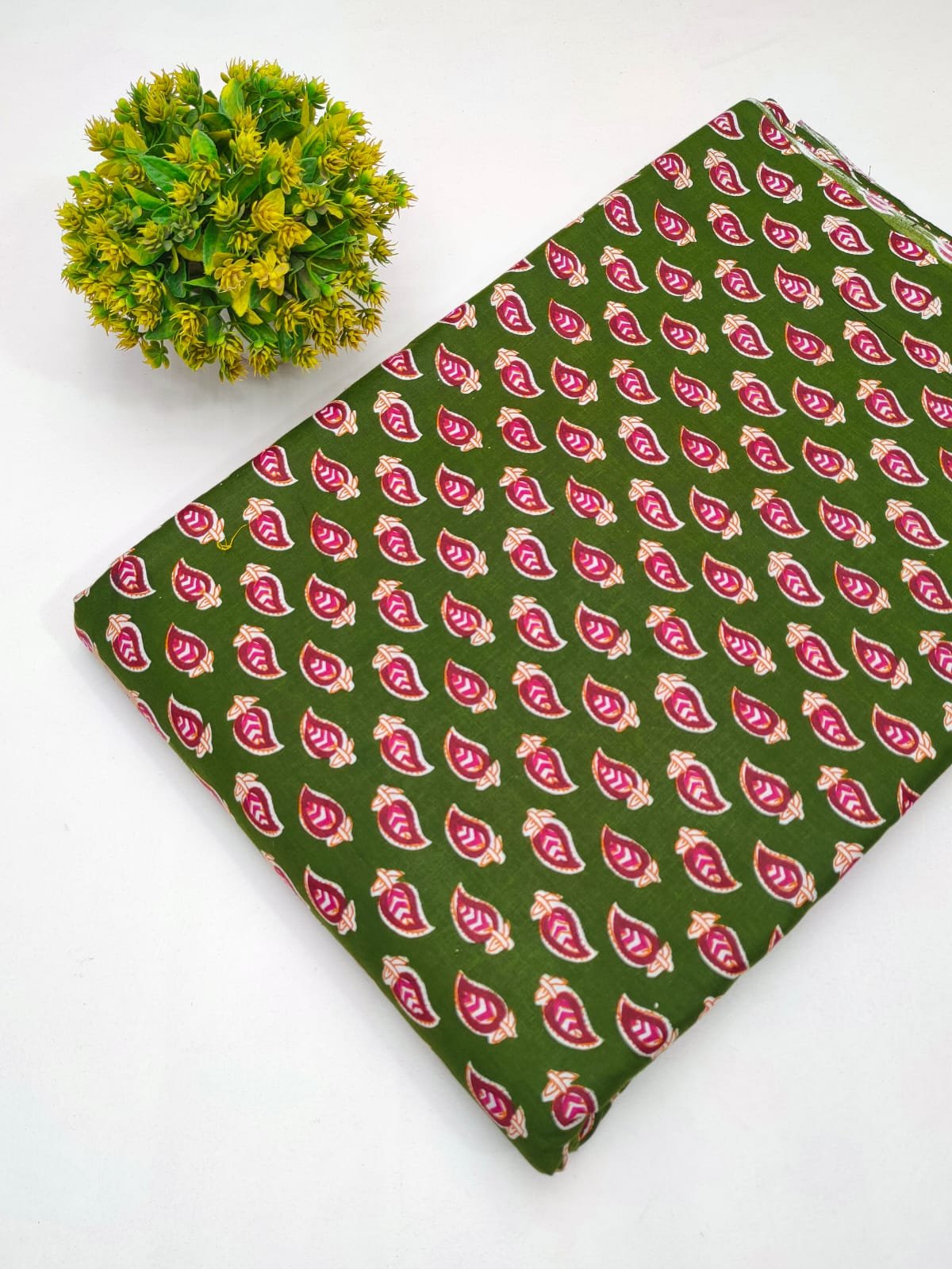 Cotton fabric dress material from sanganeri print with screen printing