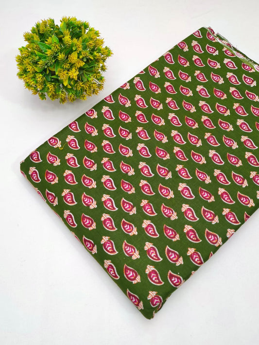 Cotton fabric dress material from sanganeri print with screen printing