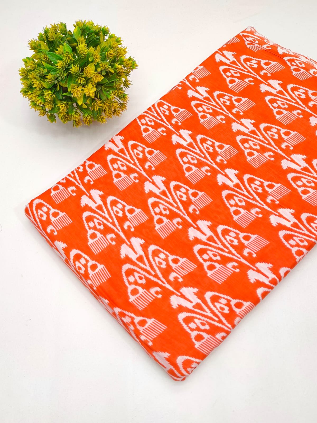 Cotton fabric dress material from sanganeri print with screen printing