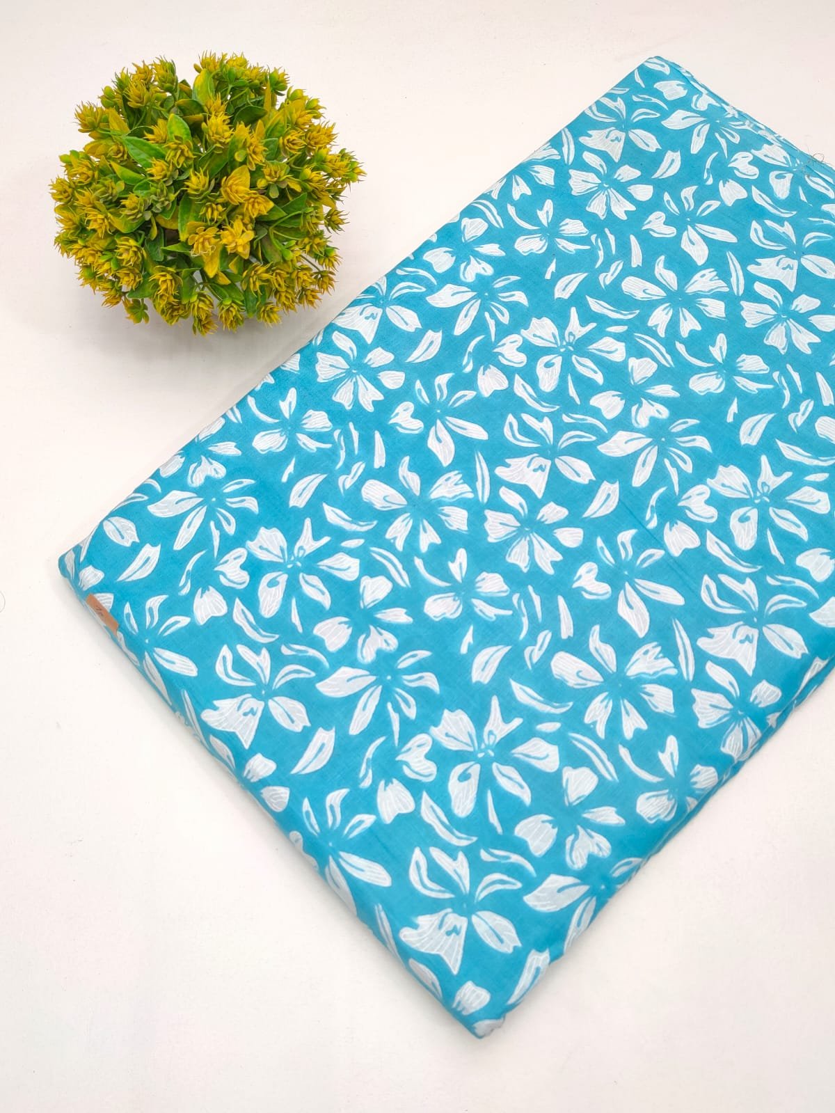 Cotton fabric dress material from sanganeri print with screen printing