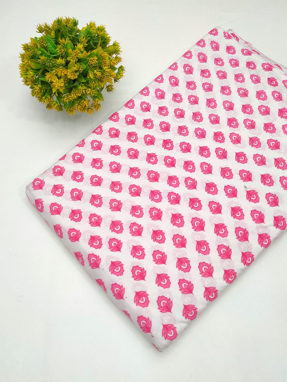 Cotton fabric dress material from sanganeri print with screen printing