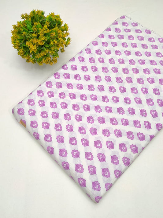 Cotton fabric dress material from sanganeri print with screen printing