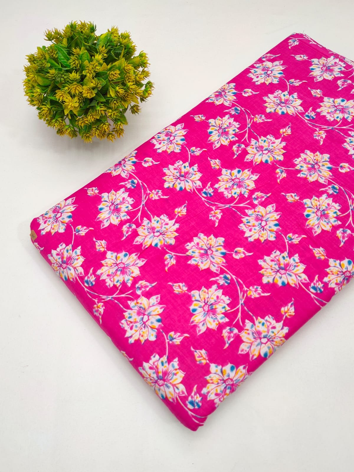 Cotton fabric dress material from sanganeri print with screen printing