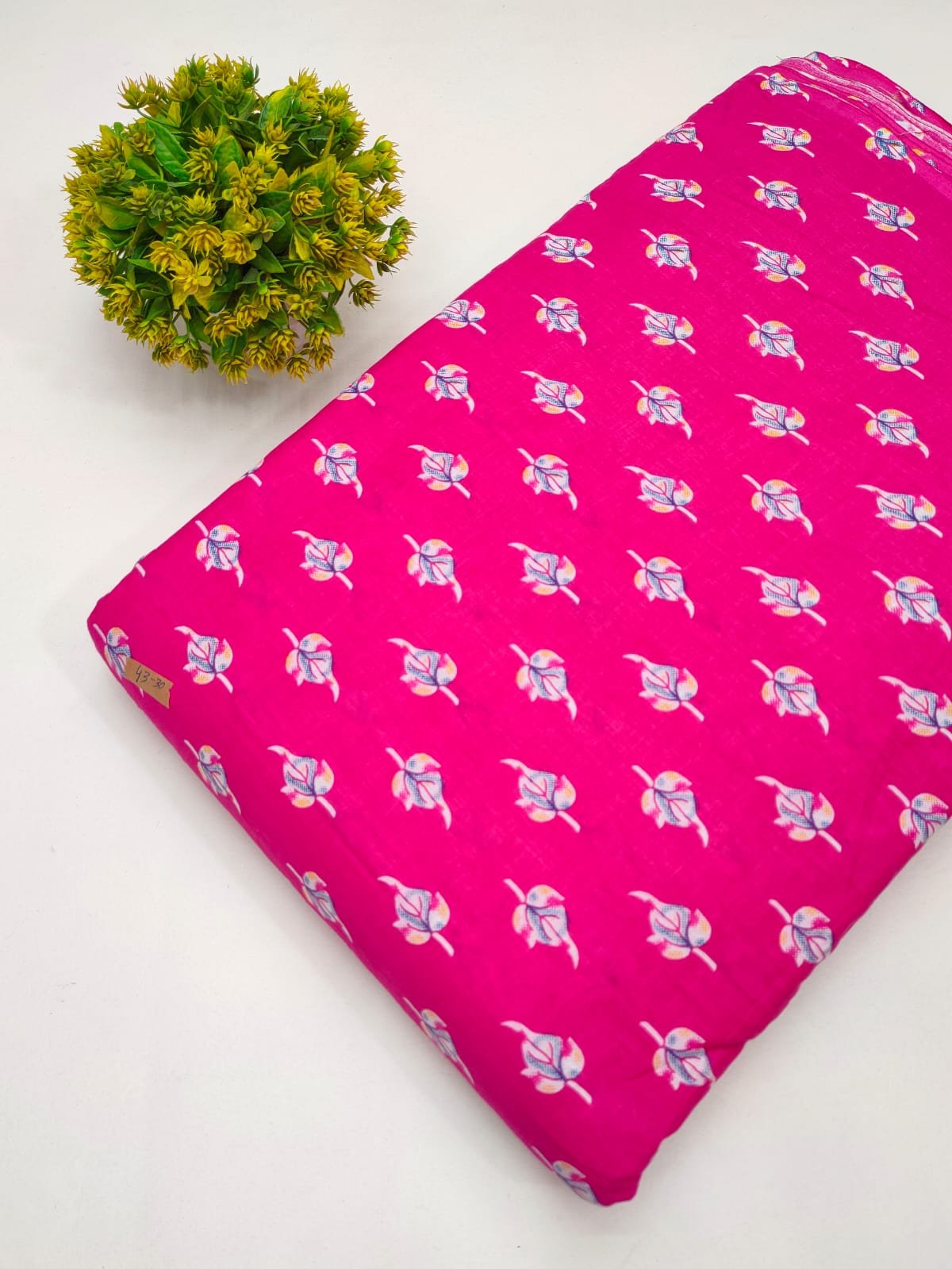 Cotton fabric dress material from sanganeri print with screen printing