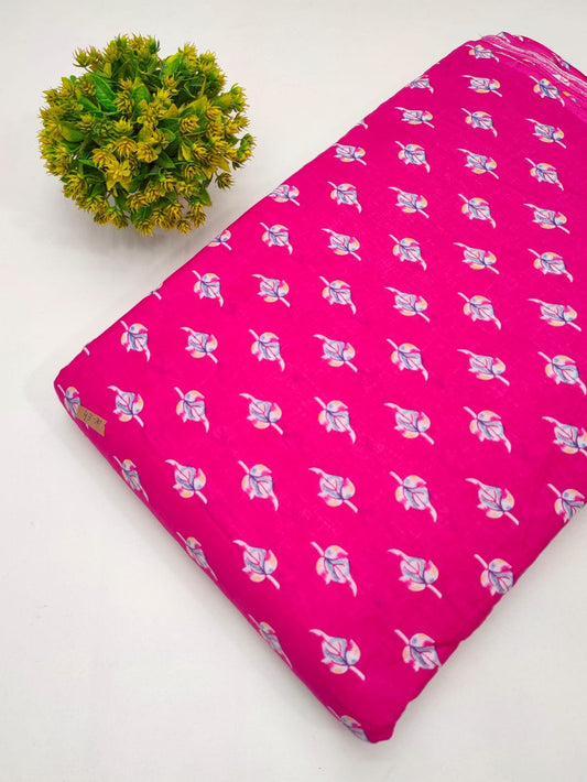 Cotton fabric dress material from sanganeri print with screen printing