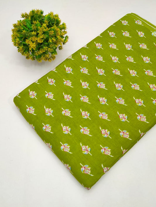 Cotton fabric dress material from sanganeri print with screen printing