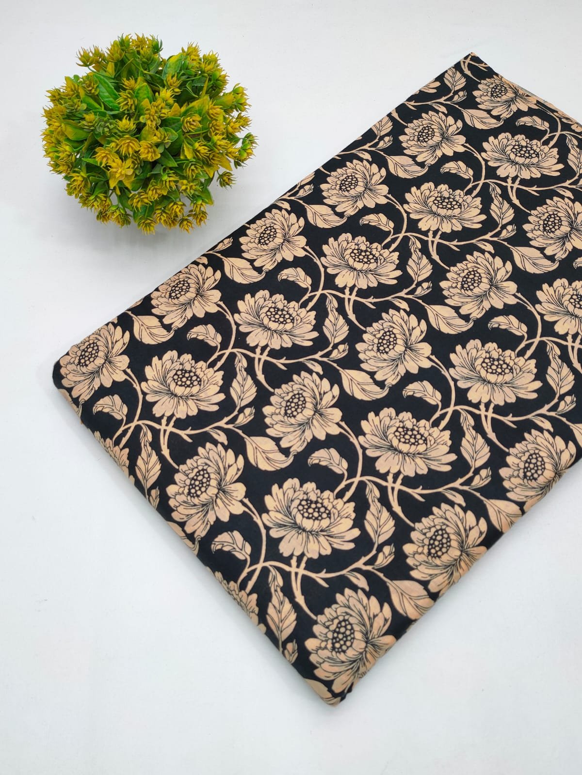 Cotton fabric dress material from sanganeri print with screen printing