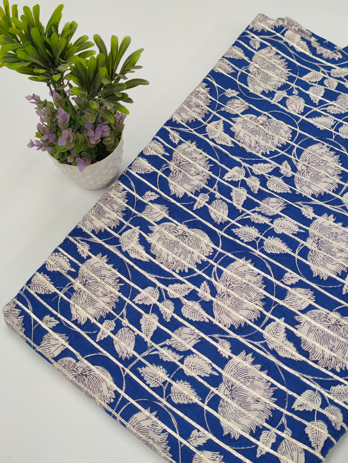 Gota Work Hand Block Printed Fabrics