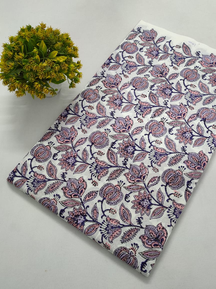 Hand Block Pure Cotton Dress material