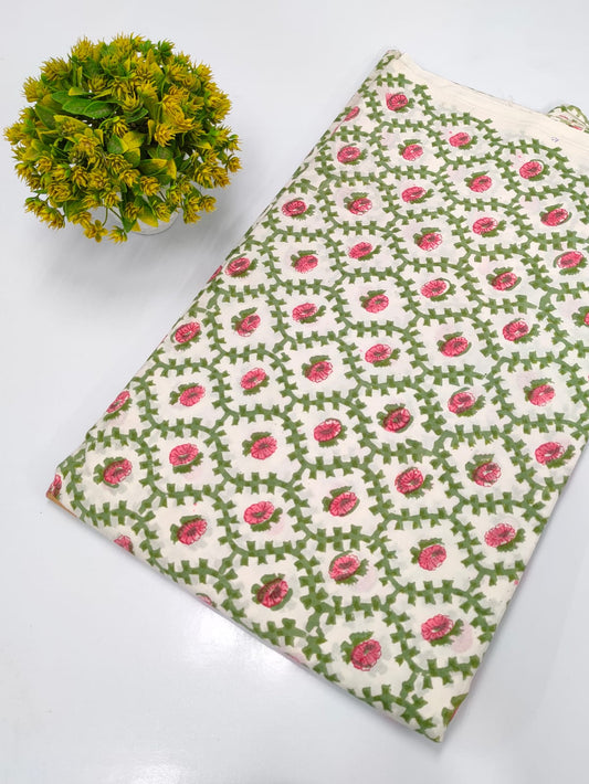 Hand Block Pure Cotton Dress material