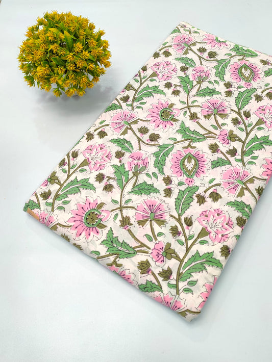 Hand block printed fabrics