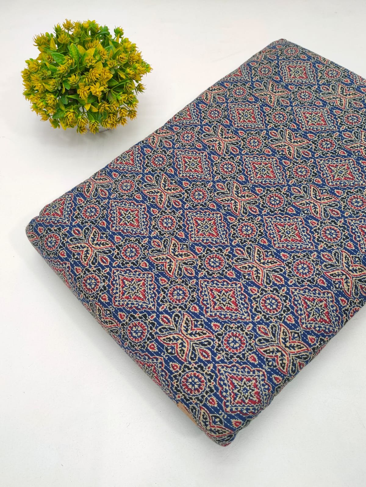 Katha Work Pure Cotton Fabric for kurtis and dress