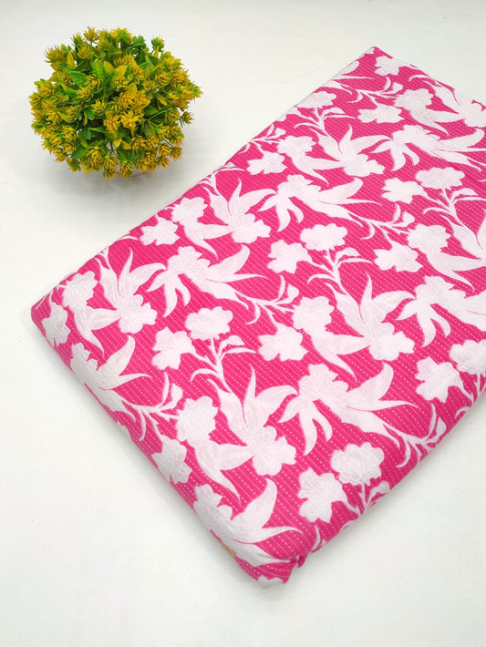 Katha Work Pure Cotton Fabric for kurtis and dress