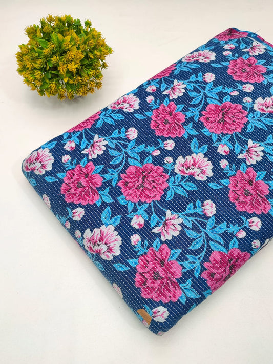 Katha Work Pure Cotton Fabric for kurtis and dress