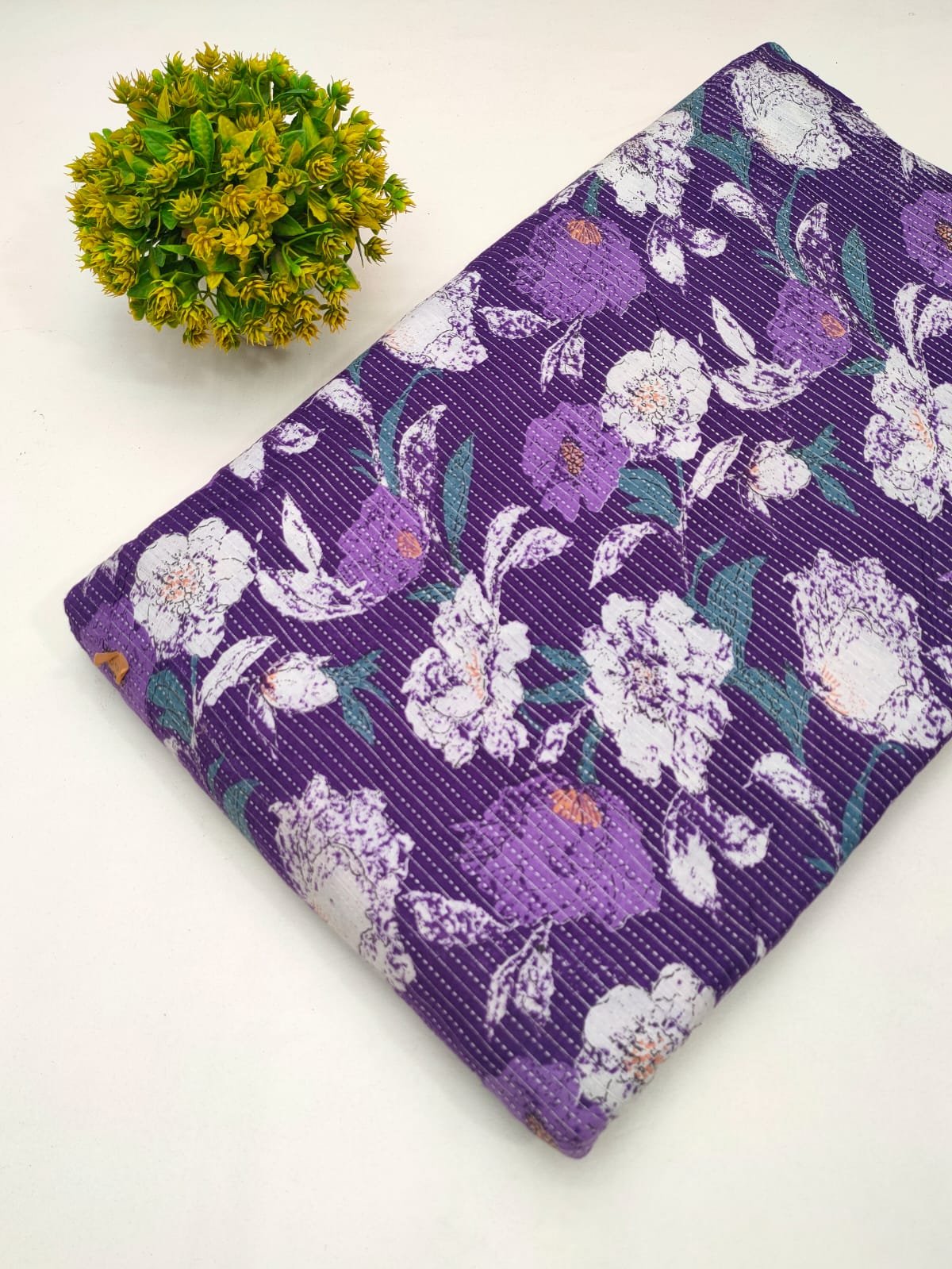 Katha Work Pure Cotton Fabric for kurtis and dress
