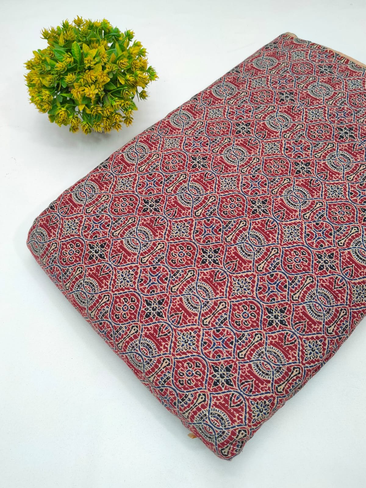 Katha Work Pure Cotton Fabric for kurtis and dress