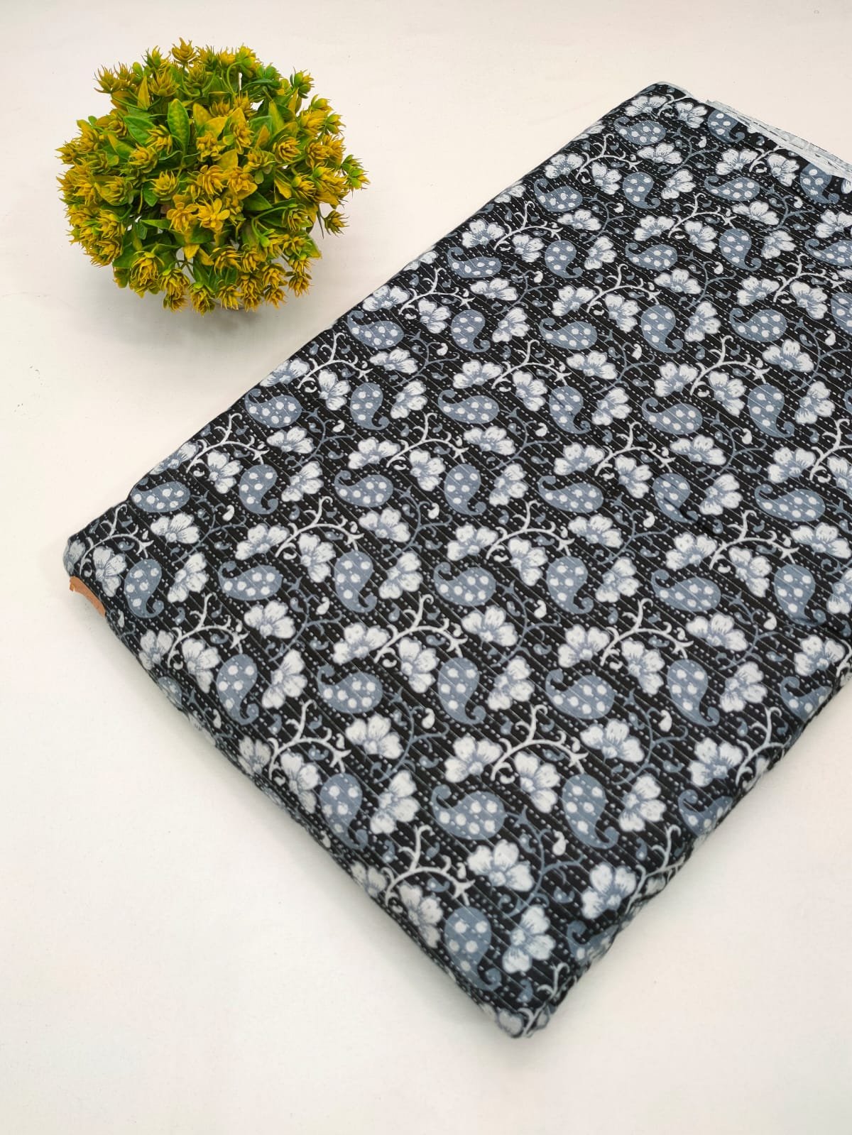 Katha Work Pure Cotton Fabric for kurtis and dress