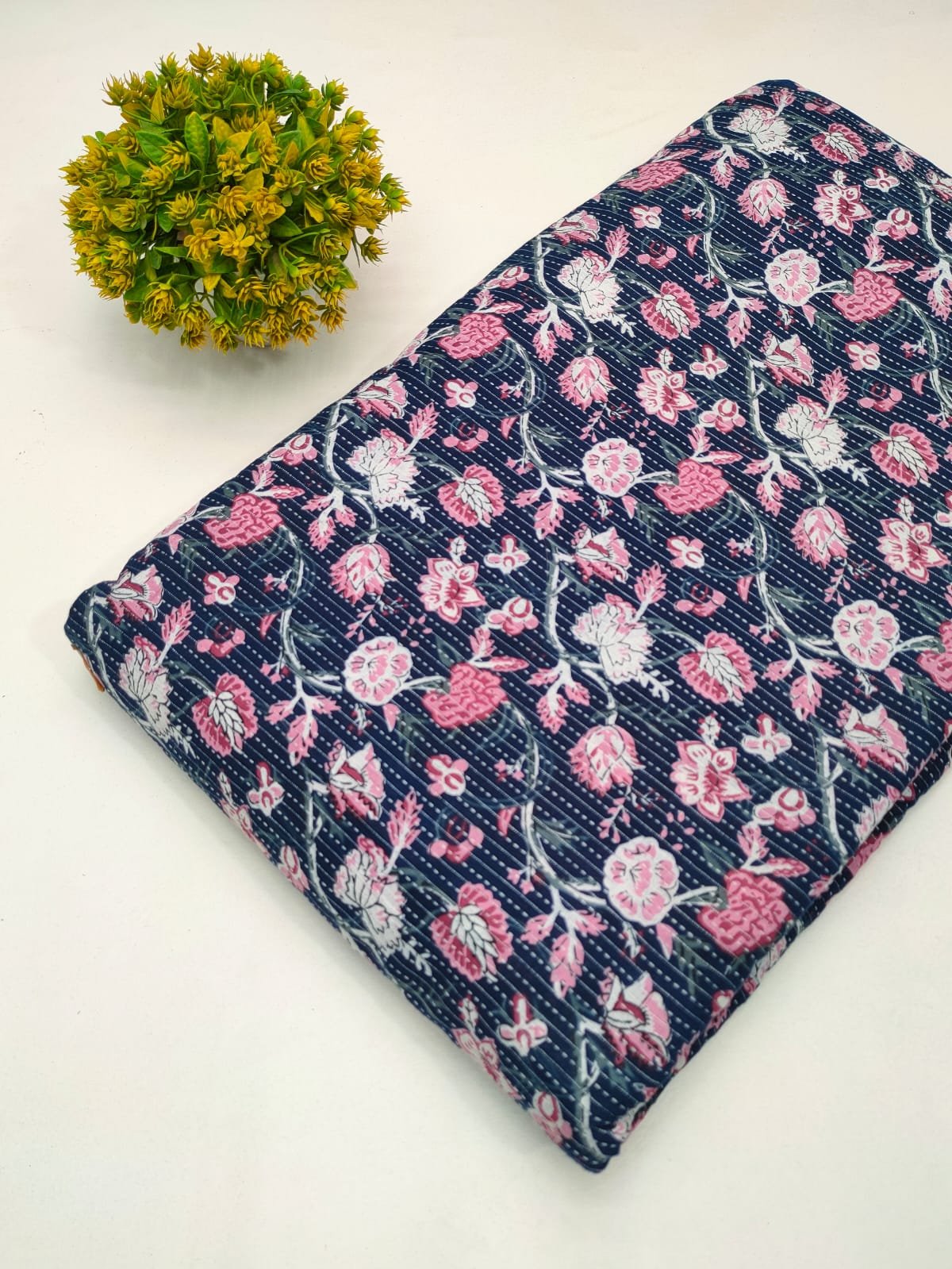 Katha Work Pure Cotton Fabric for kurtis and dress